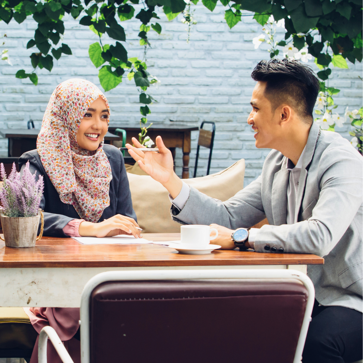 Muslim professional receiving career support